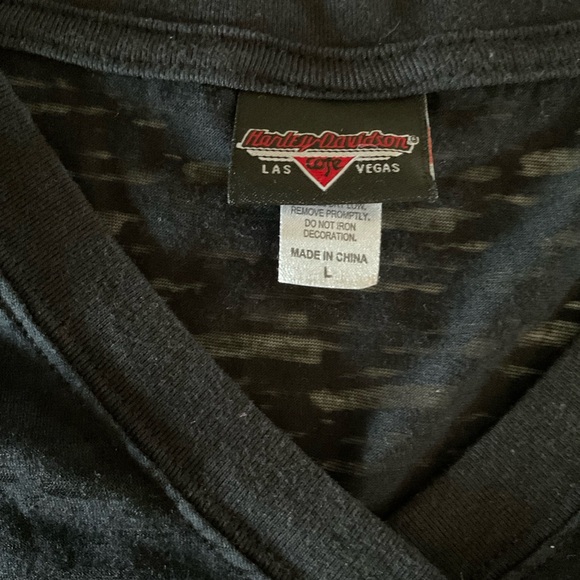 Harley Davidson Cafe Las Vegas T-Shirt Burnout Short Sleeve Tee Women’s Size L - Picture 8 of 9